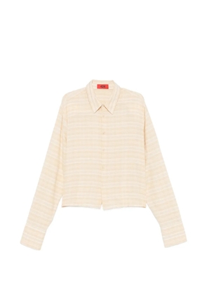 424 horizontal-stripe button-up shirt - Neutrals
