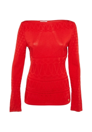Versace Pre-Owned geometric-pattern knit jumper - Red