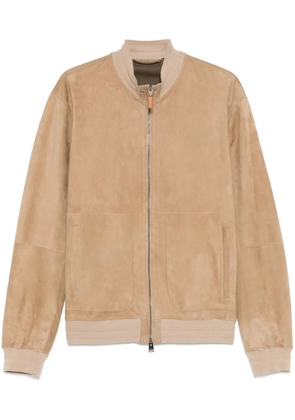 Canali suede bomber jacket - Neutrals