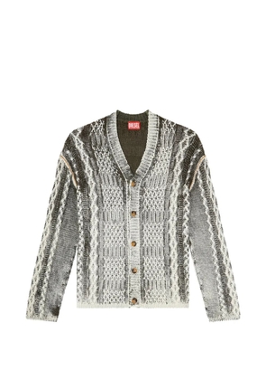 Diesel cable-knit Oval D cardigan - Green