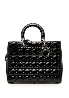 Christian Dior Pre-Owned 2012 Large Patent Cannage Lady Dior satchel - Black