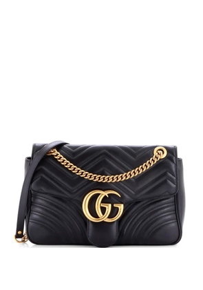 Gucci Pre-Owned GG Marmont Flap Bag Matelasse Leather Medium shoulder bag - Black