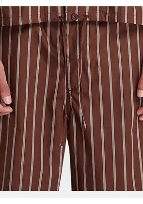 Études Studio vertical-stripe hooded shirt jacket - Brown