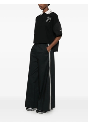 Marc Ellis side-stripe wide-leg trousers - Black