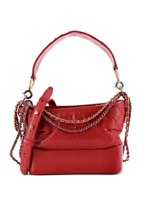 CHANEL Pre-Owned Gabrielle with Logo Handle Quilted Aged Calfskin Medium hobo bag - Red