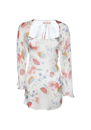 Marni Pre-Owned floral-print silk blouse - White