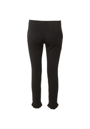 Gucci Pre-Owned ruffle-hem stretch-knit trousers - Black