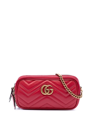 Gucci Pre-Owned 2016-2026 Mini Calfskin GG Marmont Triple Zip crossbody bag - Red