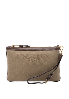 Prada Pre-Owned 2010-2026 Canvas Canapa Wristlet clutch bag - Brown