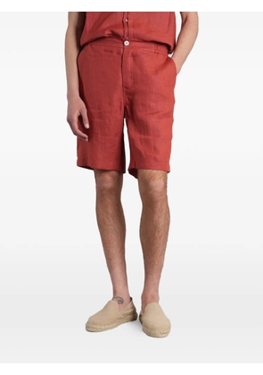 ALPHA STUDIO elasticated-waist linen shorts - Red