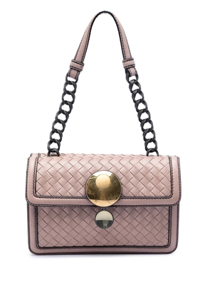 Bottega Veneta Pre-Owned 2012-2026 Nappa Intrecciato Mirror Lens Double Sided Flap shoulder bag - Brown