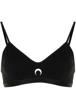 Marine Serre crescent moon-print sports bra - Black