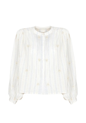 MAISON HOTEL Caroline Starry Night embroidered striped blouse - White