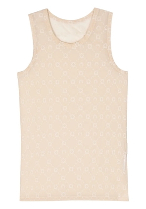 Marine Serre Moonogram-flocked mesh tank top - Neutrals