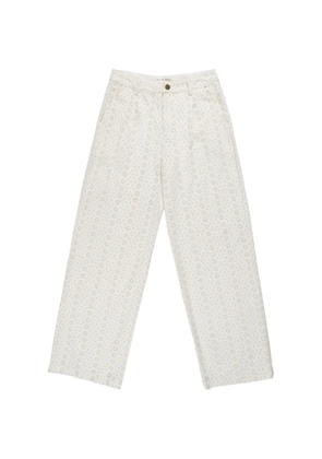 MAISON HOTEL Theordore broderie-anglaise trousers - White
