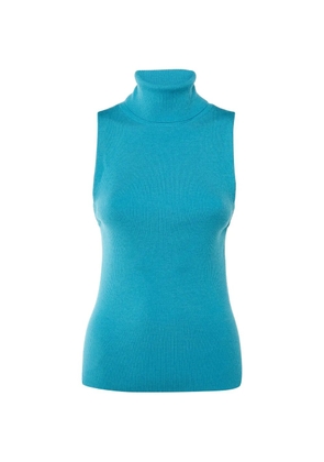 alice + olivia ribbed-knit turtleneck top - Blue