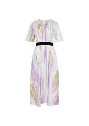 Roksanda Sana brushstroke-print tie-waist midi dress - White