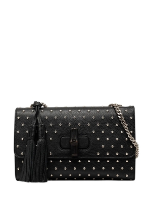 Gucci Pre-Owned 2016-2026 Medium Studded Leather Miss Bamboo crossbody bag - Black