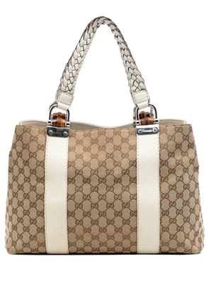 Gucci Pre-Owned 2016-2026 Medium GG Canvas Bamboo Libeccio tote bag - White
