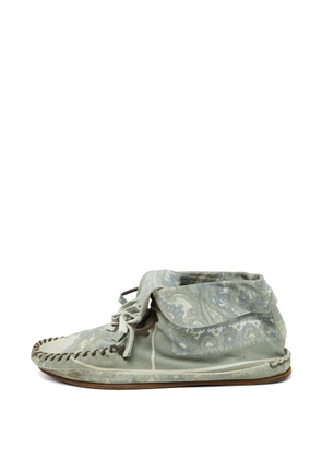 D&G Vintage floral-print fringed desert boots - Grey