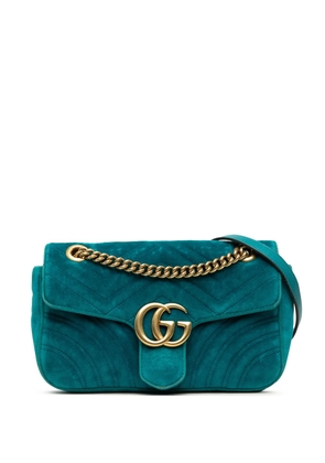 Gucci Pre-Owned 2016-2026 Medium GG Marmont Matelasse Velvet shoulder bag - Blue