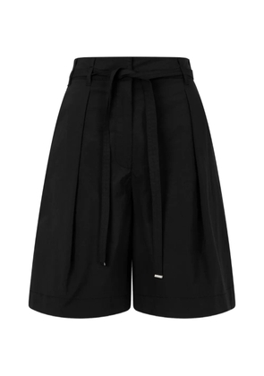 TOMBOY belted pleated knee-length tailored shorts - Black