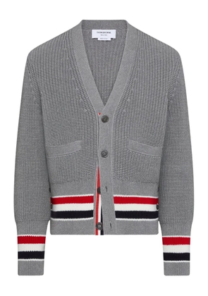 Thom Browne button-fastening V-neck cardigan - Grey