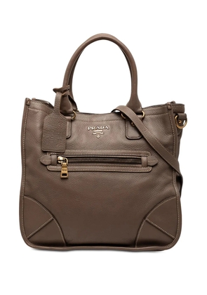 Prada Pre-Owned 2013-2025 Cervo Open Convertible Tote satchel - Brown
