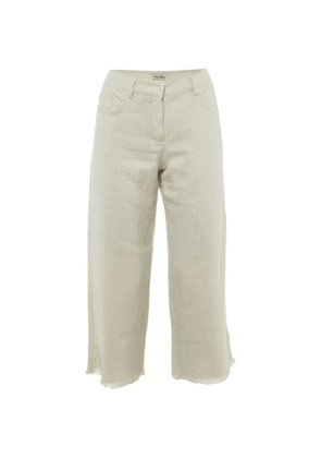'S Max Mara textured frayed-hem trousers - Neutrals