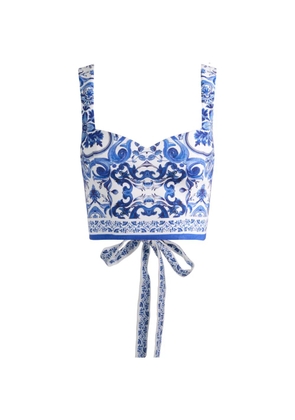 alice + olivia Miriam sweetheart cropped top - White