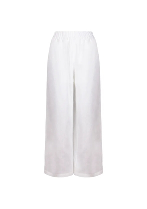 Giovanni Paris elasticated-waist wide-leg trousers - White