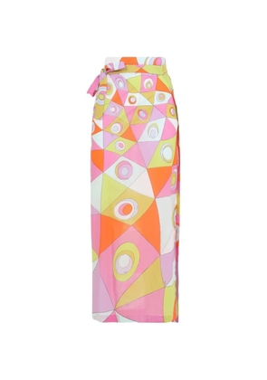 PUCCI geometric-print wrap maxi skirt - Pink