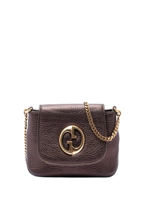Gucci Pre-Owned 2016-2026 Small Metallic Pebbled Calfskin 1973 Chain crossbody bag - Brown