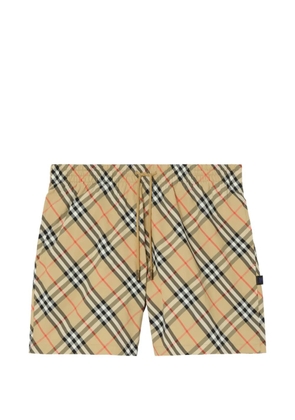 Burberry check-pattern swim shorts - Neutrals