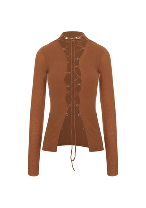 MANURÍ Jamie lace-up top - Brown