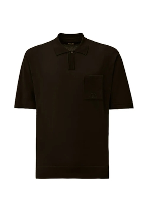 C.P. Company logo-embroidered chest-pocket polo shirt - Black