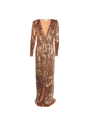 Elisabetta Franchi sequin-embellished maxi dress - Gold