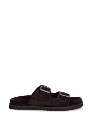 Gant buckle-fastening suede slides - Brown