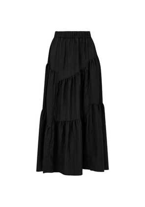 TOMBOY asymmetrical tiered A-line maxi skirt - Black