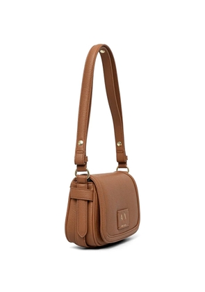 Armani Exchange logo plaque satchel - Brown