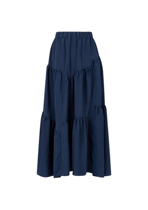 TOMBOY asymmetrical tiered A-line maxi skirt - Blue
