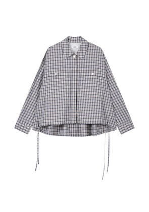 TOMBOY check-pattern drawstring-hem shirt - Neutrals