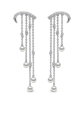 Yoko London 18kt white gold Sleek Akoya pearl and diamond earrings - Silver