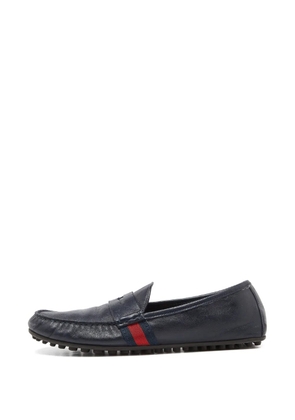 Gucci Pre-Owned Web-accent penny loafers - Blue