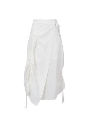 TOMBOY ruched midi wrap skirt - White