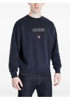 GUESS USA logo-embroidered crew-neck sweater - Blue