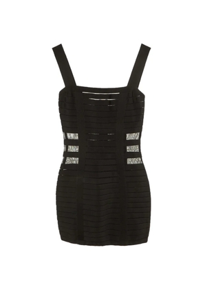 Balmain Pre-Owned mesh-insert bandage mini dress - Black
