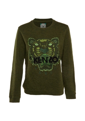 Kenzo Pre-Owned tiger embroidered sweatshirt - Green