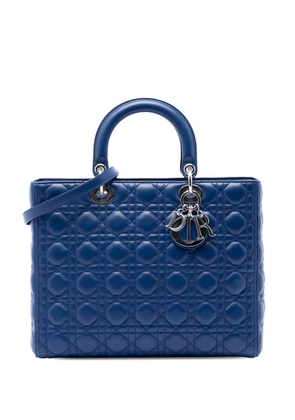 Christian Dior Pre-Owned 2012 Large Lambskin Cannage Lady Dior satchel - Blue