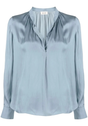 Zadig&Voltaire band-collar blouse - Blue